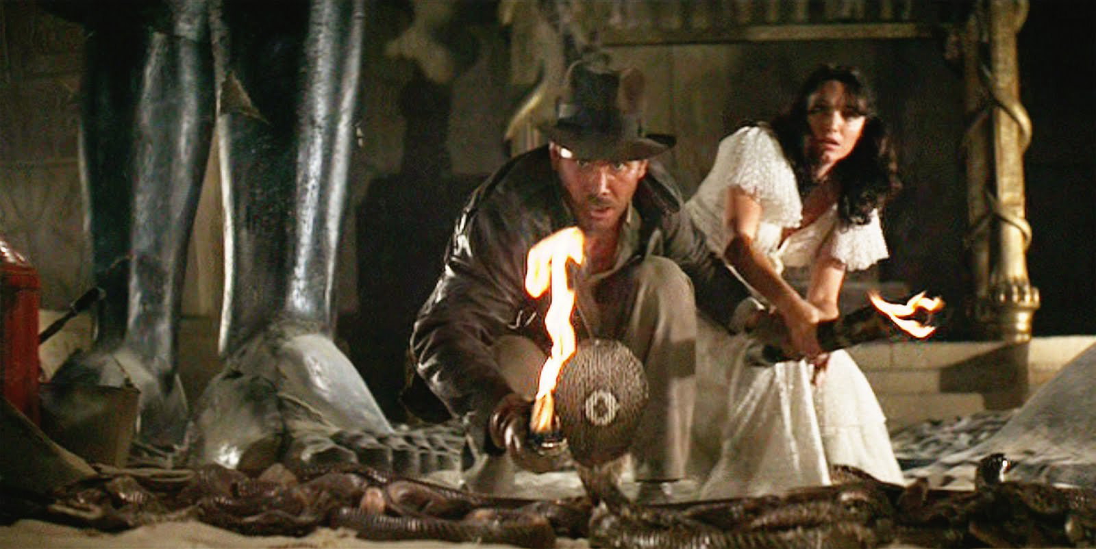 Harrison Ford and Karen Allen in Raiders of the Lost Ark