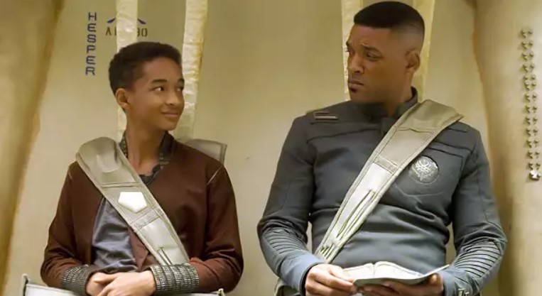 Will Smith and his son in 'After Earth'