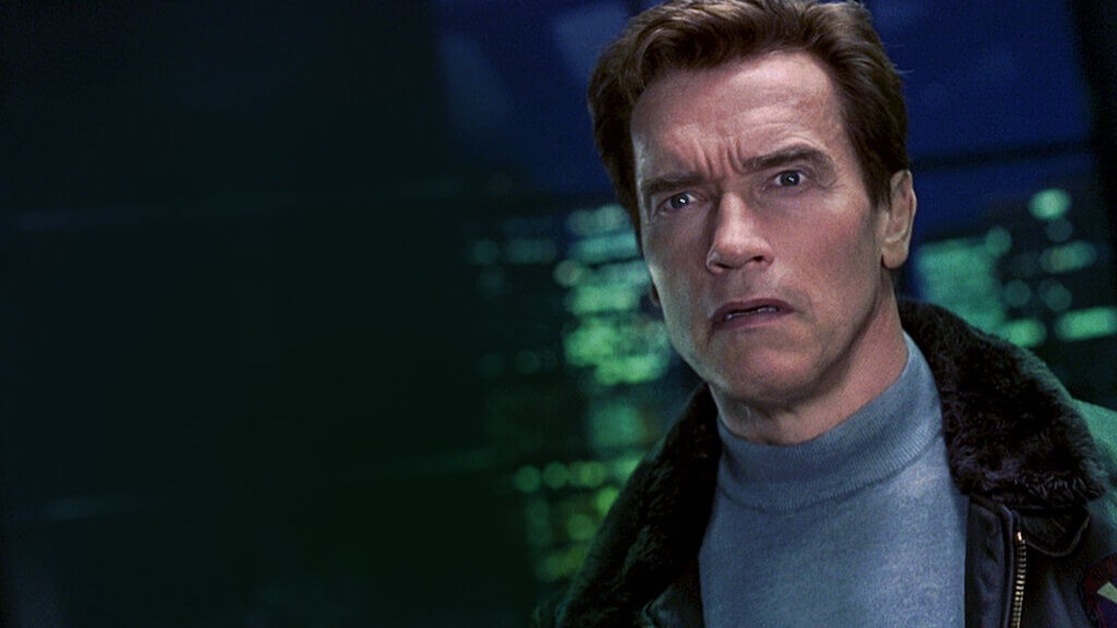 Arnold Schwarzenegger in a still from The 6th Day
