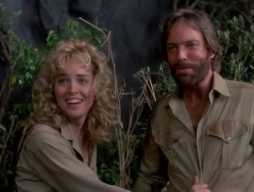 Richard Chamberlain and Sharon Stone in Allan Quartermain and the Lost City of Gold