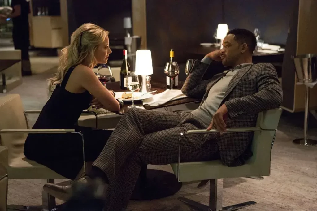 Will Smith and Margot Robbie in a still from Focus (2015)