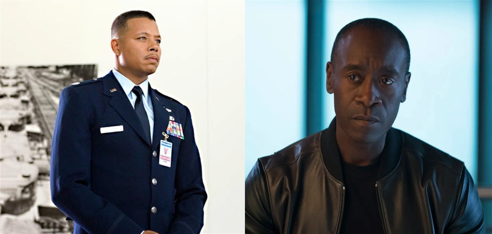 Terrence Howard and Don Cheadle as Rhodey 