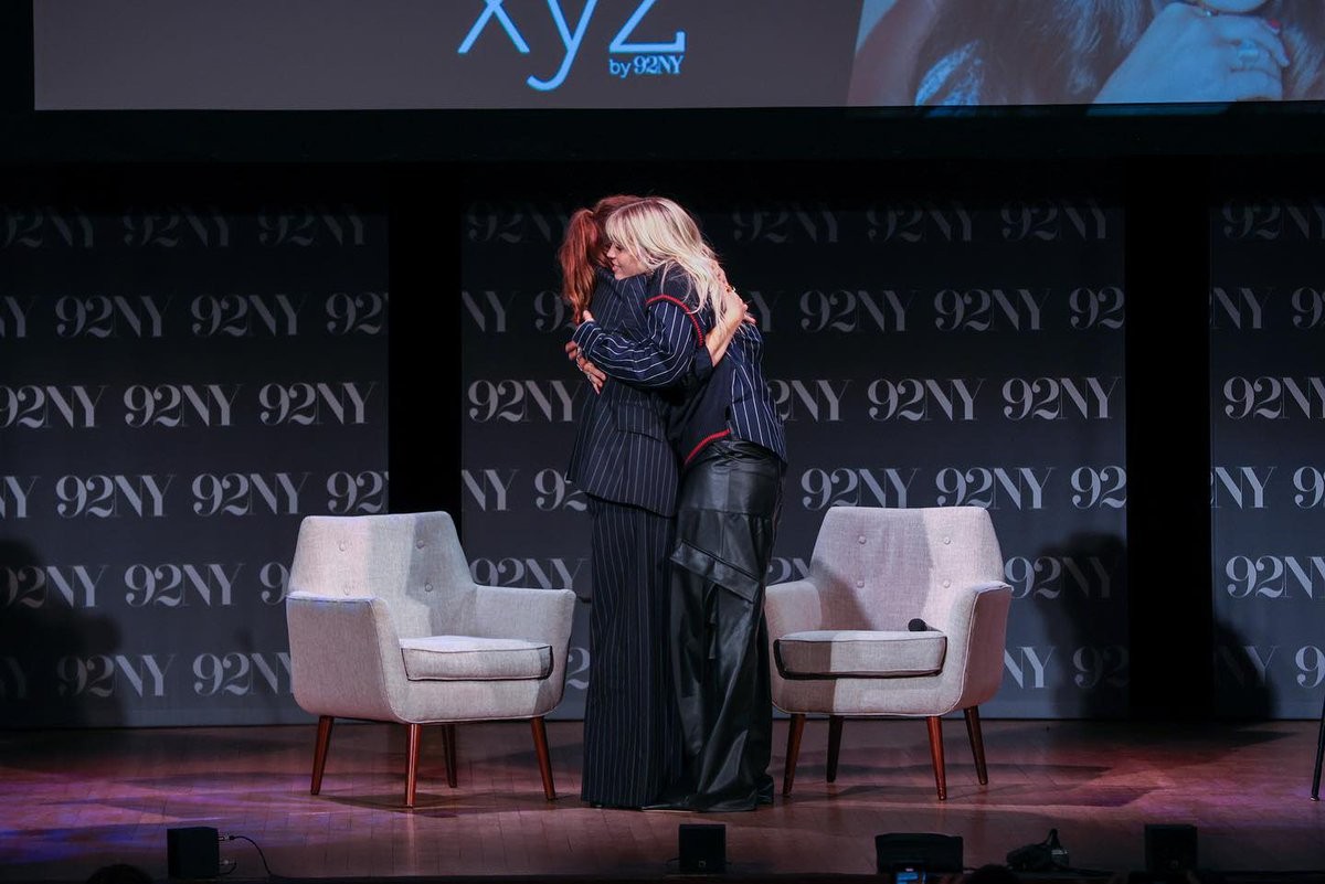 Drew Barrymore and Reneé Rapp hugging at the event where the stalker incident happened