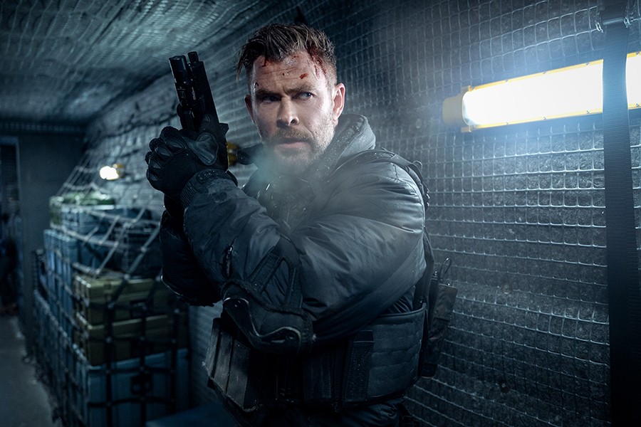 Chris Hemsworth as Tyler Rake in Extraction 2. 
