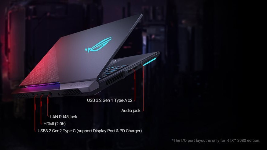 The ROG Strix Scar 16 thankfully comes packing plenty of ports.