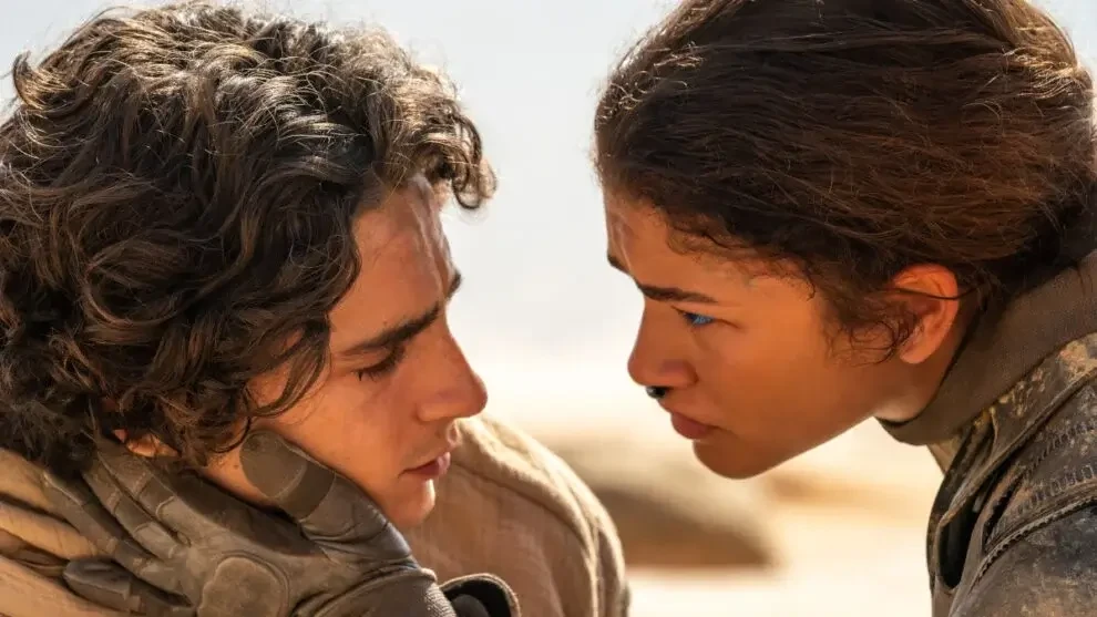 Timothee Chalamet and Zendaya from a scene in Dune