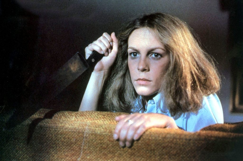 Jamie Lee Curtis in a scene from Halloween 1978