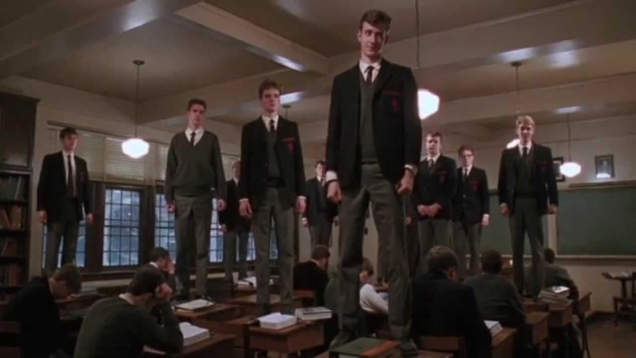 The "O Captain, My Captain" scene from Dead Poets Society (1989)