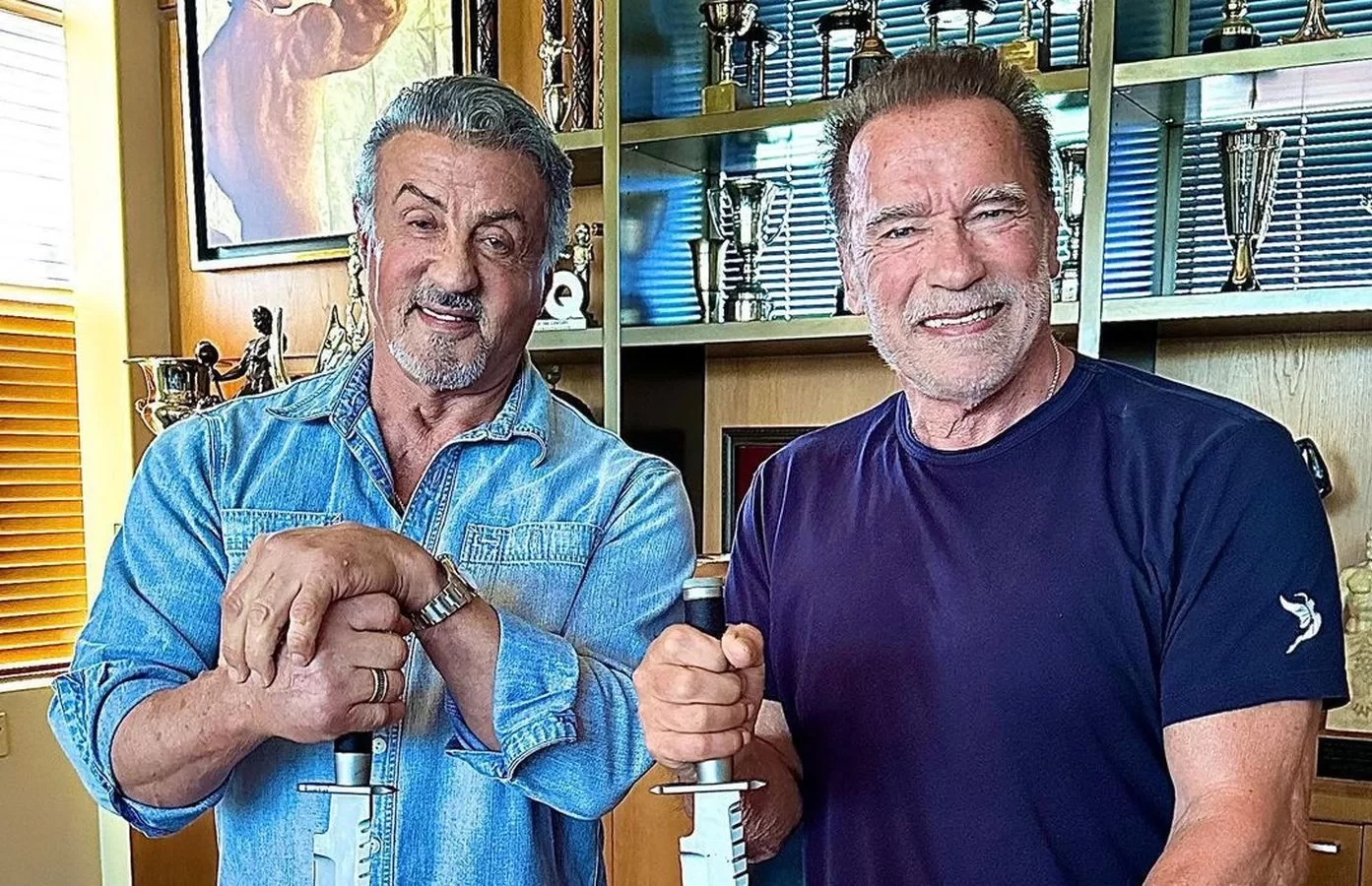 Sylvester Stallone and Arnold Schwarzenegger in a recent pic together