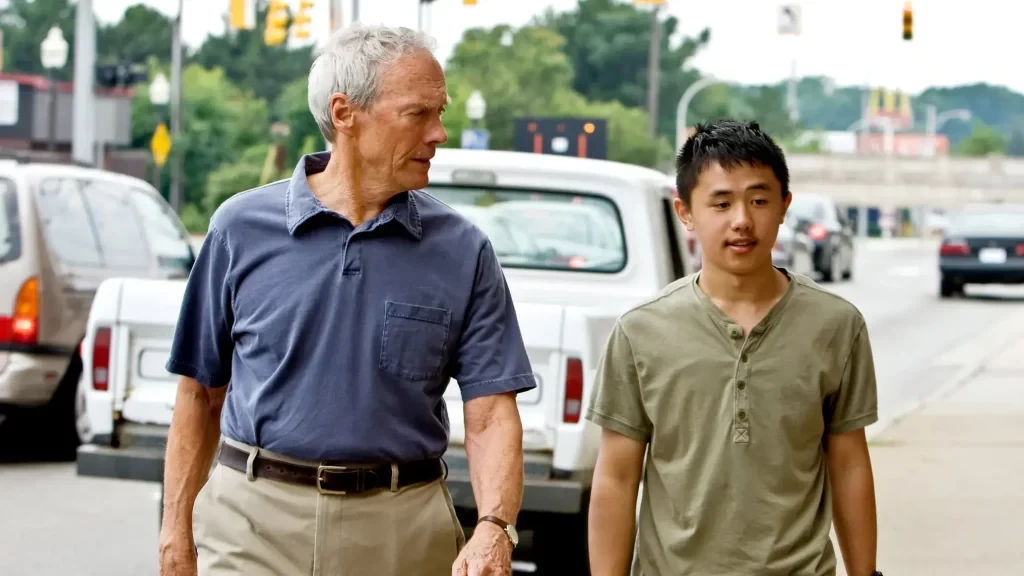 Clint Eastwood and Bee Vang in a still from Gran Torino (2008)