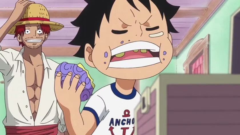 Luffy eating Devil Fruit