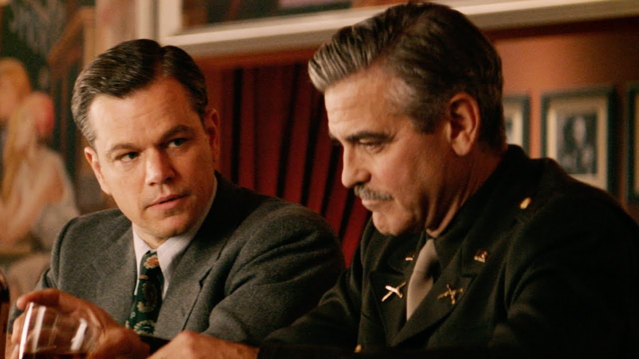 Matt Damon and George Clooney in a still from The Monuments Men