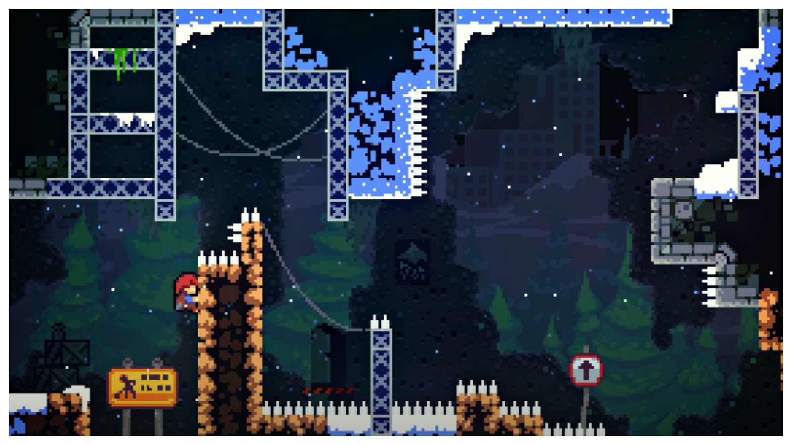 Celeste Character climbing