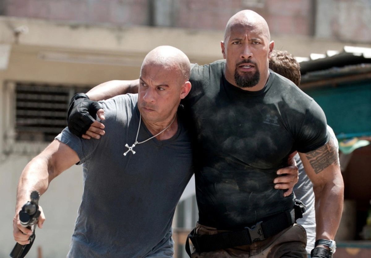 Vin Diesel and Dwayne Johnson in the Fast & Furious franchise