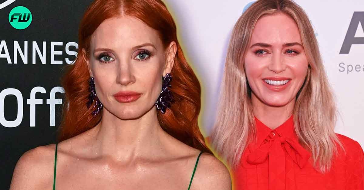 Oscar-Winning Actor Jessica Chastain Almost Ruined a Scene With 100 Extras After Seeing Emily Blunt Riding a CGI “Wolf-Bear”