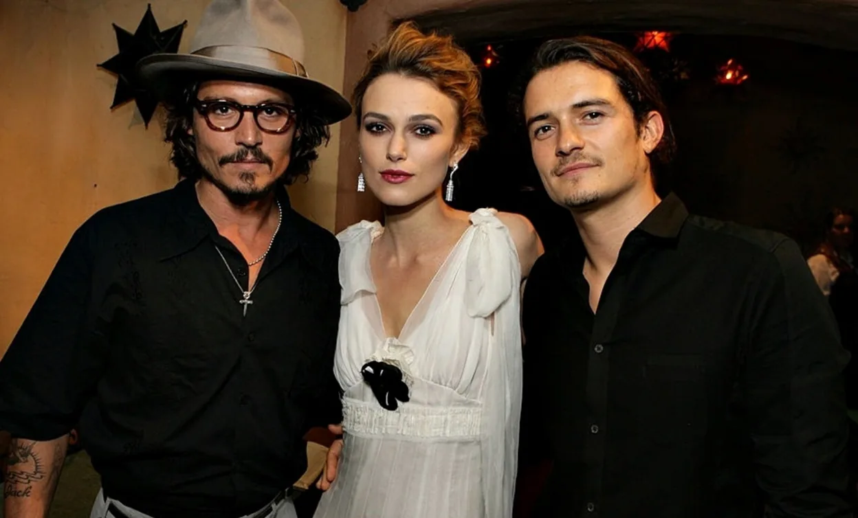 Orlando Bloom, Keira Knightley and Johnny Depp