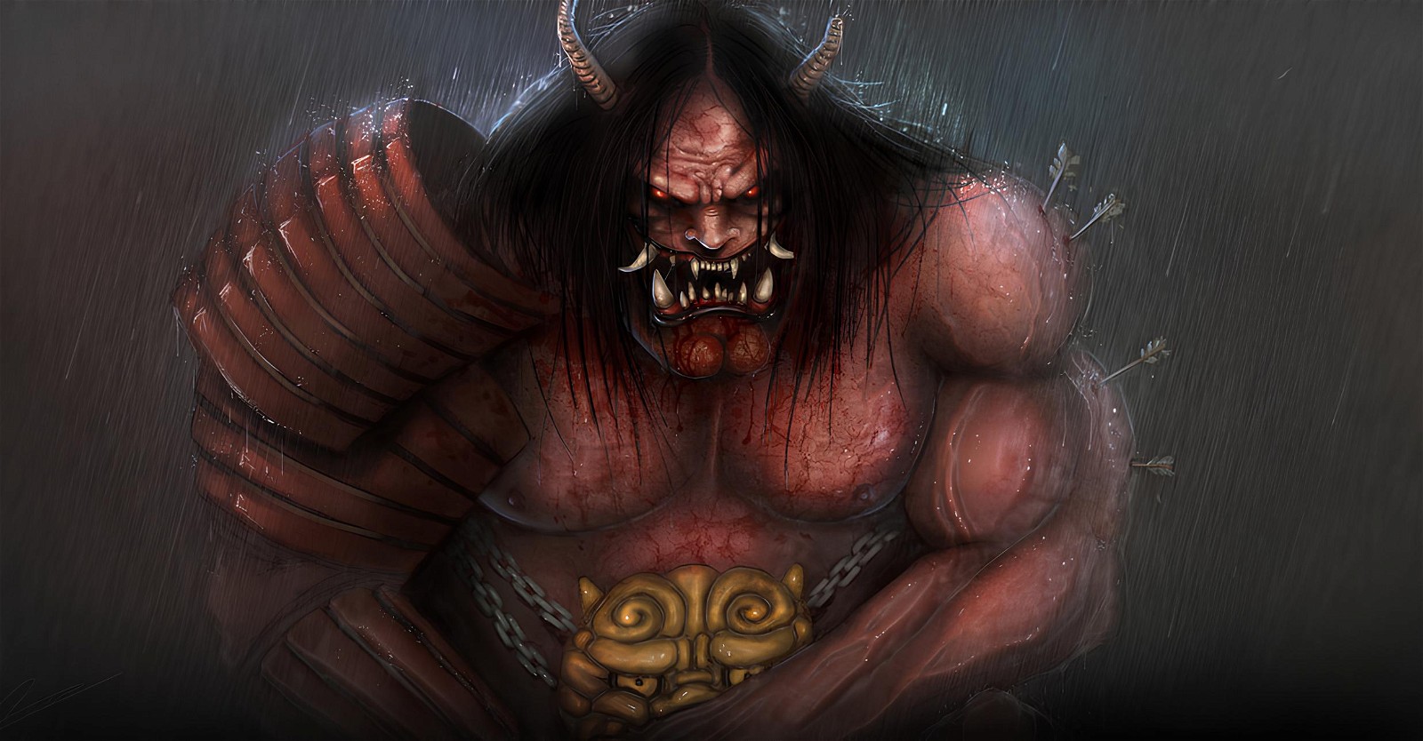 Illustration of Japanese Demon Oni