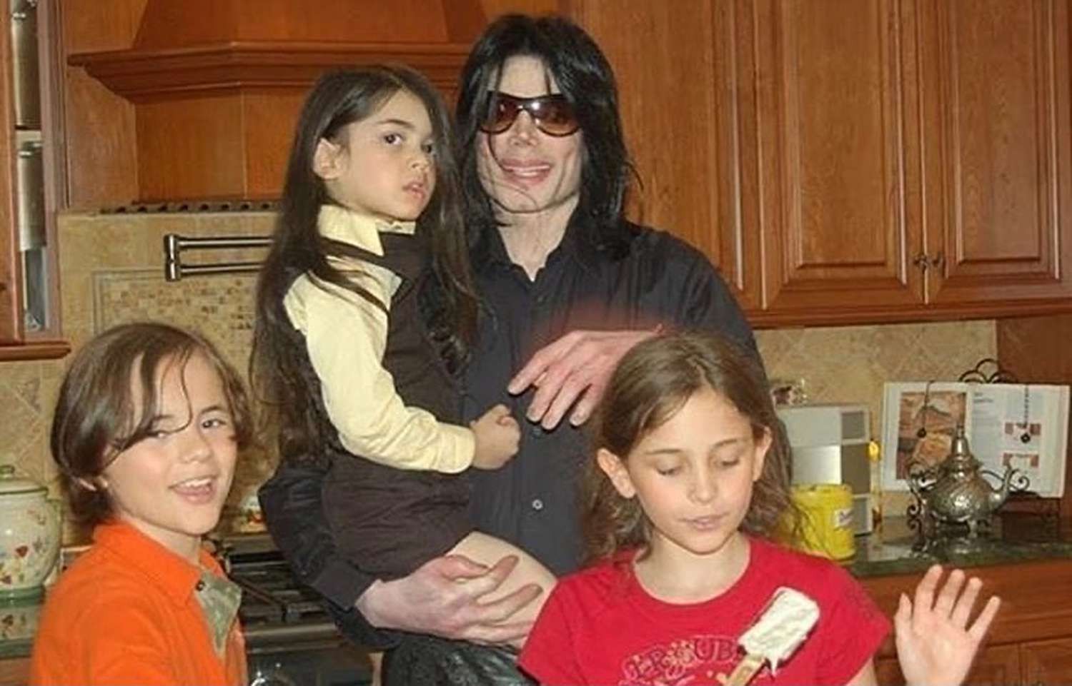 Michael Jackson with his children including Paris Jackson