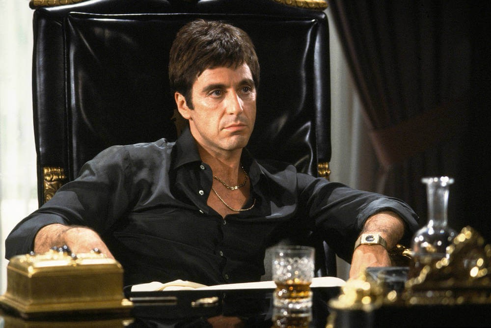 Al Pacino in a still from Scarface (1983)