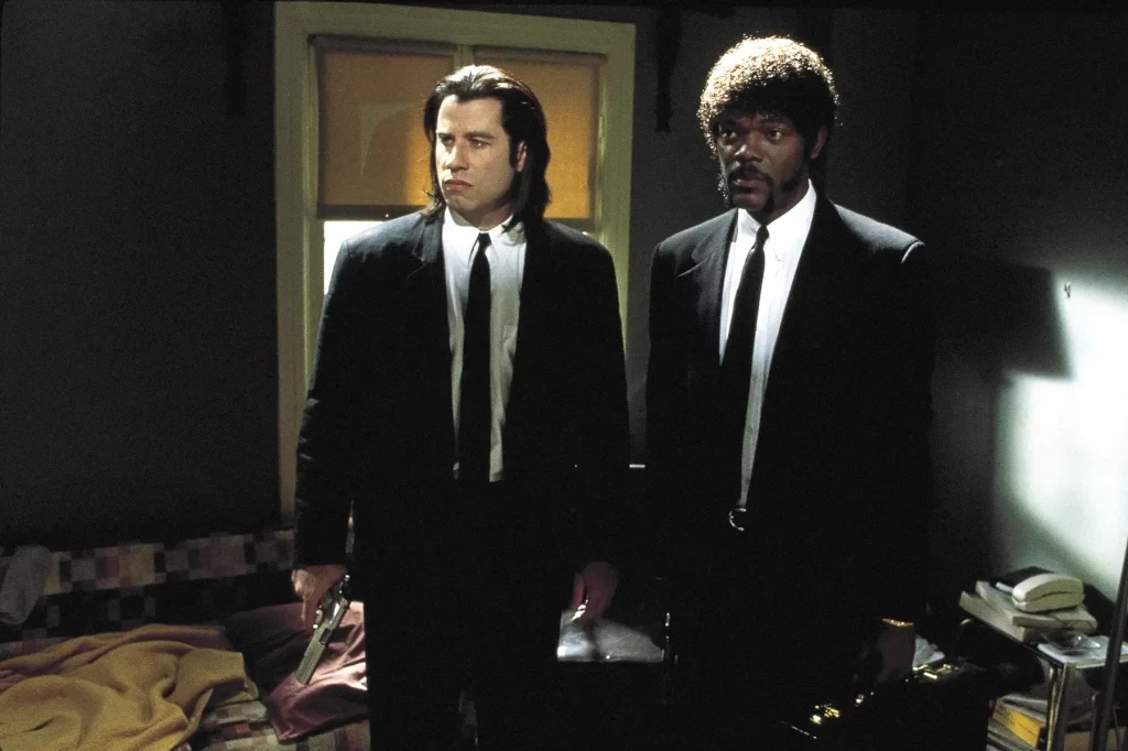 John Travolta and Samuel L Jackson in a scene from Pulp Fiction