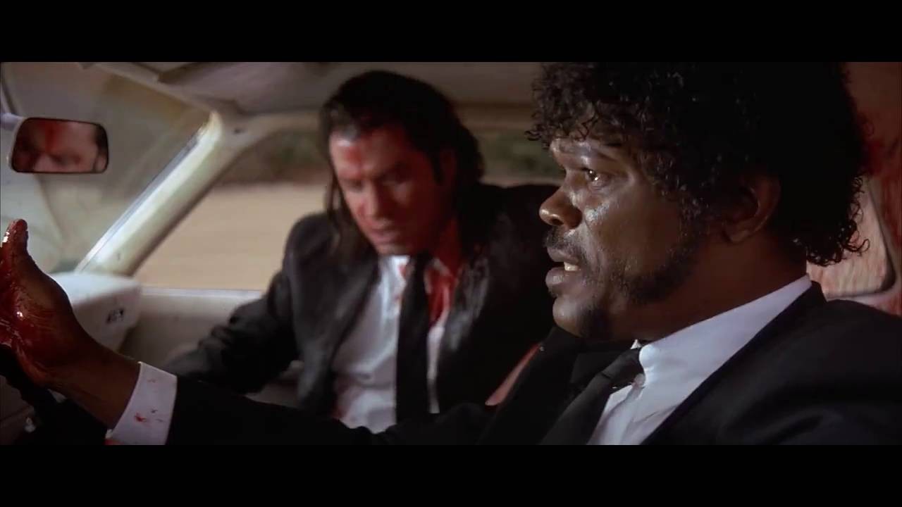 John Travolta and Samuel L Jackson in a scene from Pulp Fiction