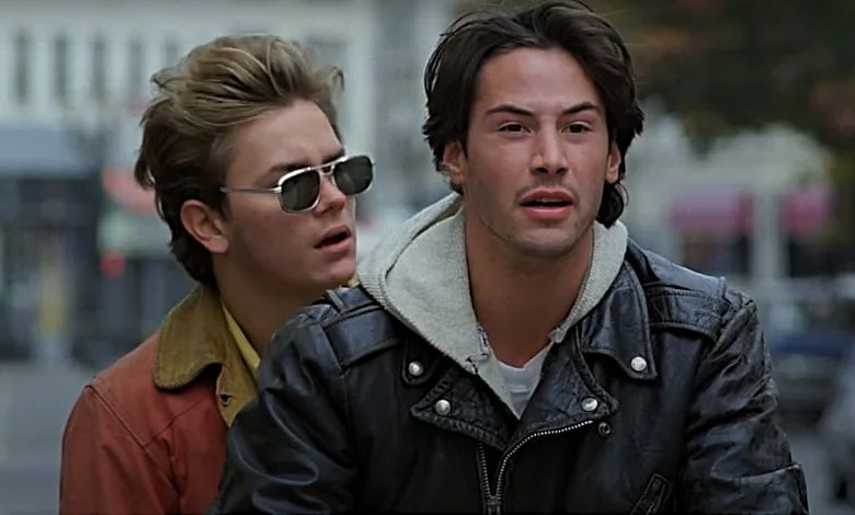 Keanu Reeves and River Phoenix in a still from My Own Private Idaho 