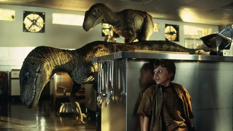 The kitchen scene in Steven Spielberg's Jurassic Park