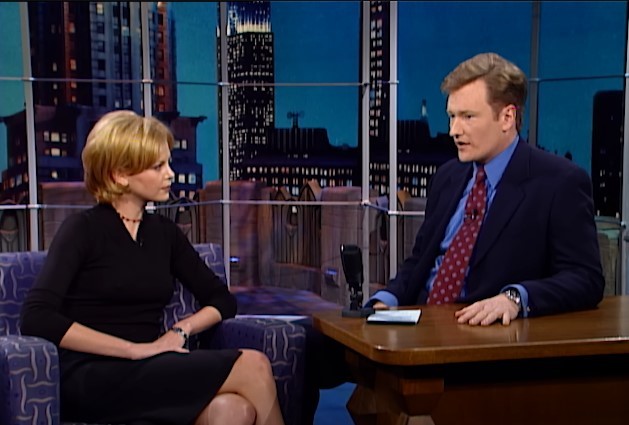 Charlize Theron with Conan O'Brien
