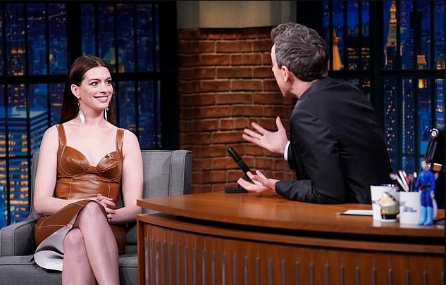 Anne Hathaway on Late Night with Seth Meyers