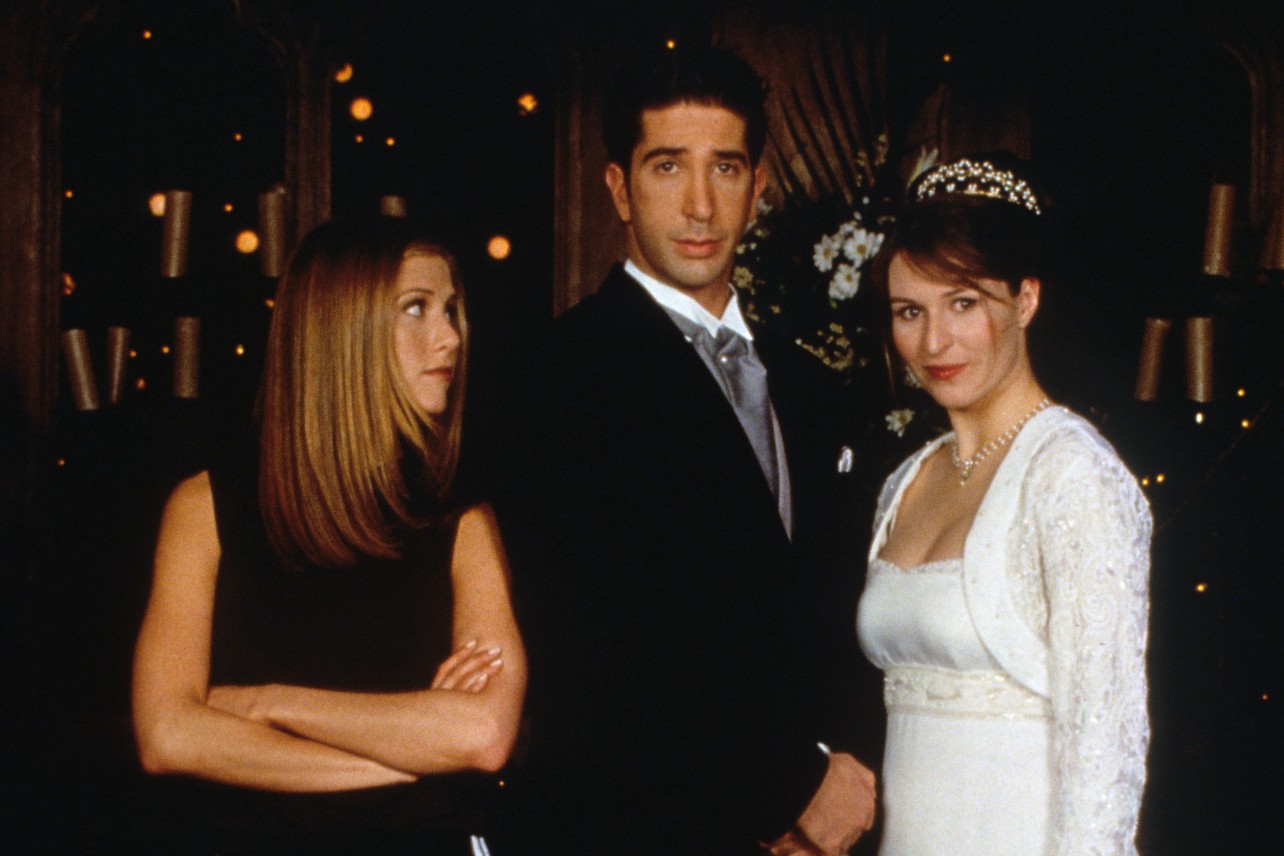Jennifer Aniston, David Schwimmer and Helen Baxendale in Friends