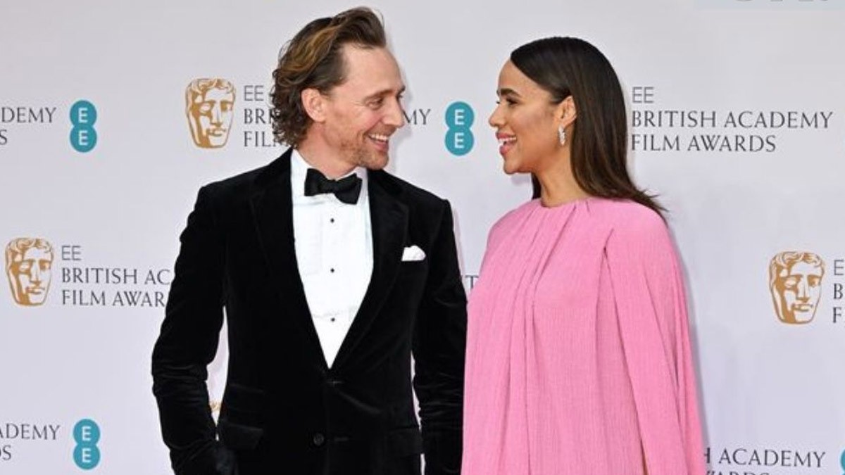 Tom Hiddleston with his fiancée Zawe Ashton