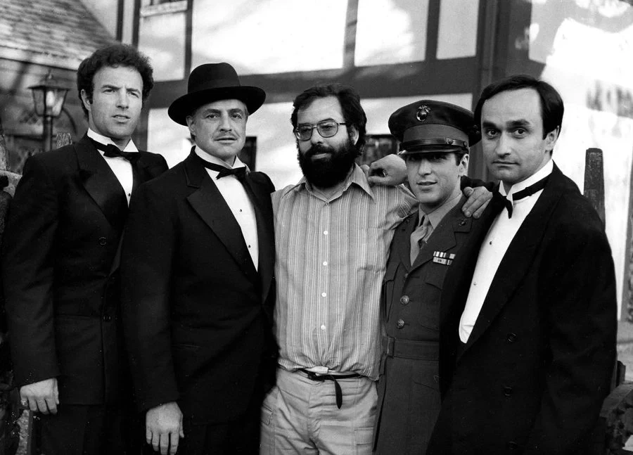 Francis Ford Coppola and the cast of The Godfather