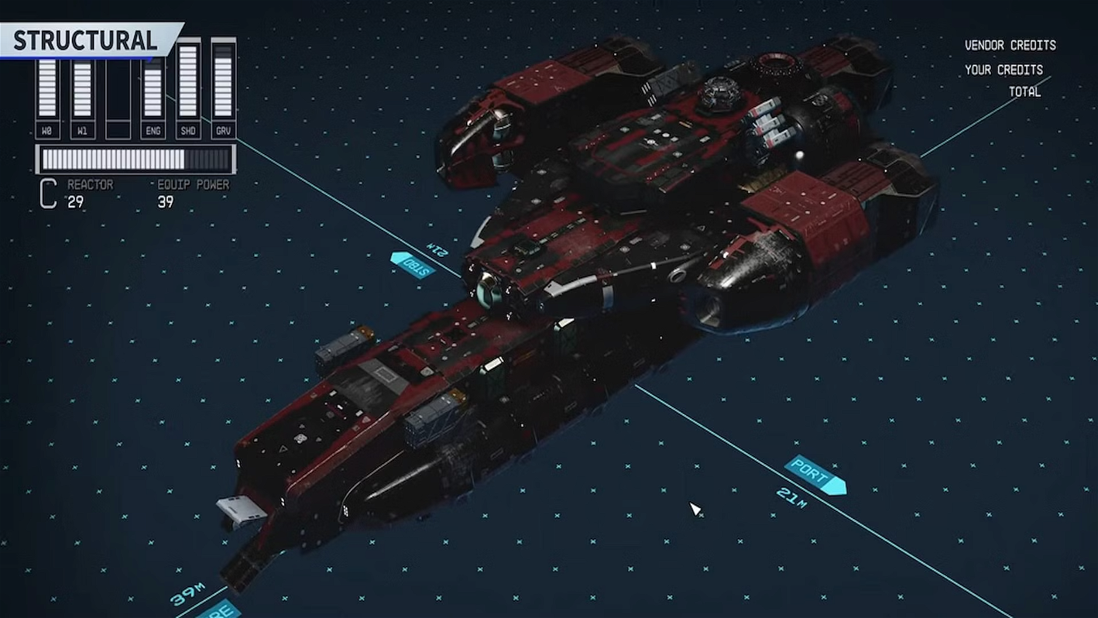 Customized Red Ship in Starfield
