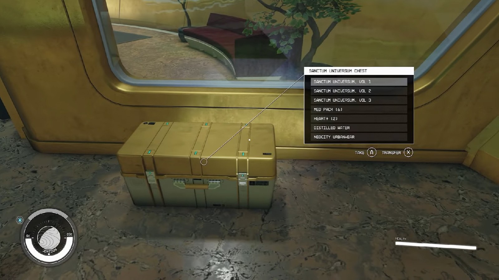 Screengrab from Starfield showing the contents of the chest players get if they choose Riased Universal