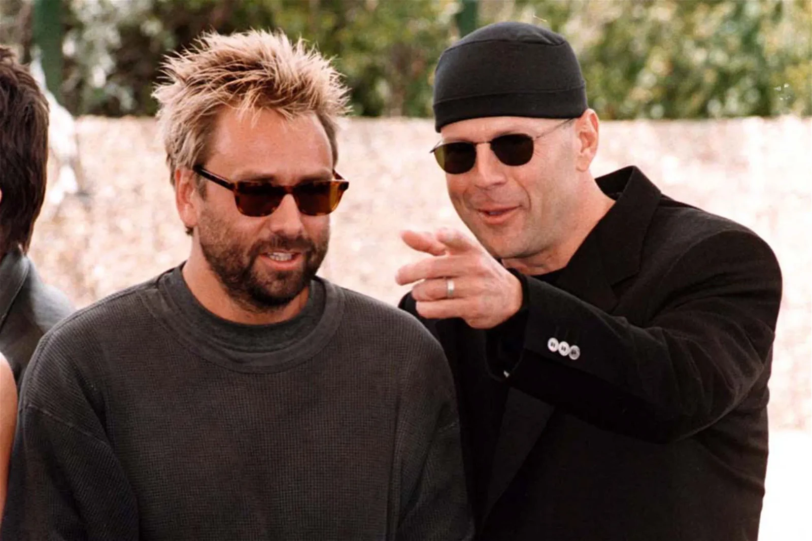 Luc Besson with Bruce Willis