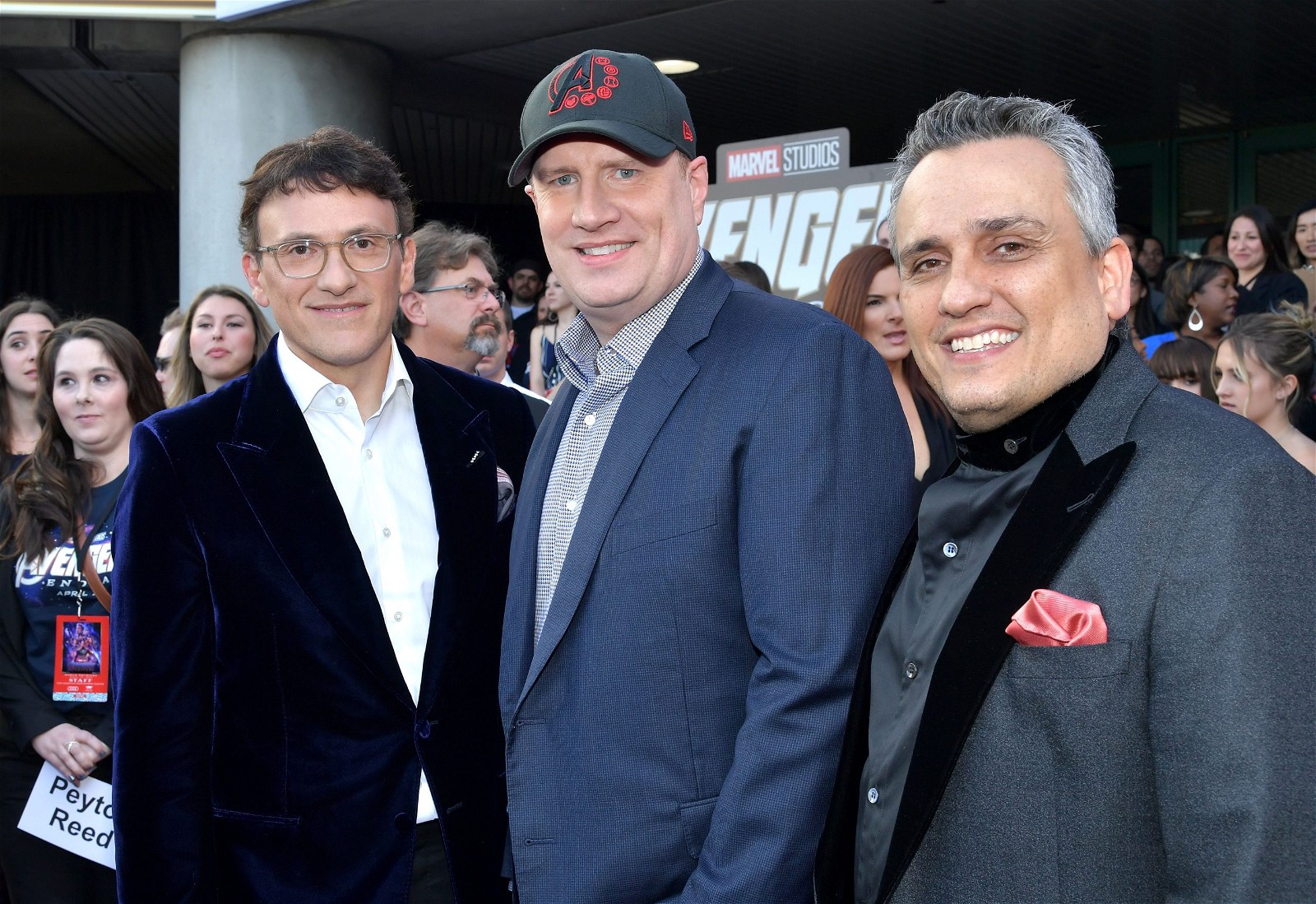 The Russo Brothers with Kevin Feige at an event
