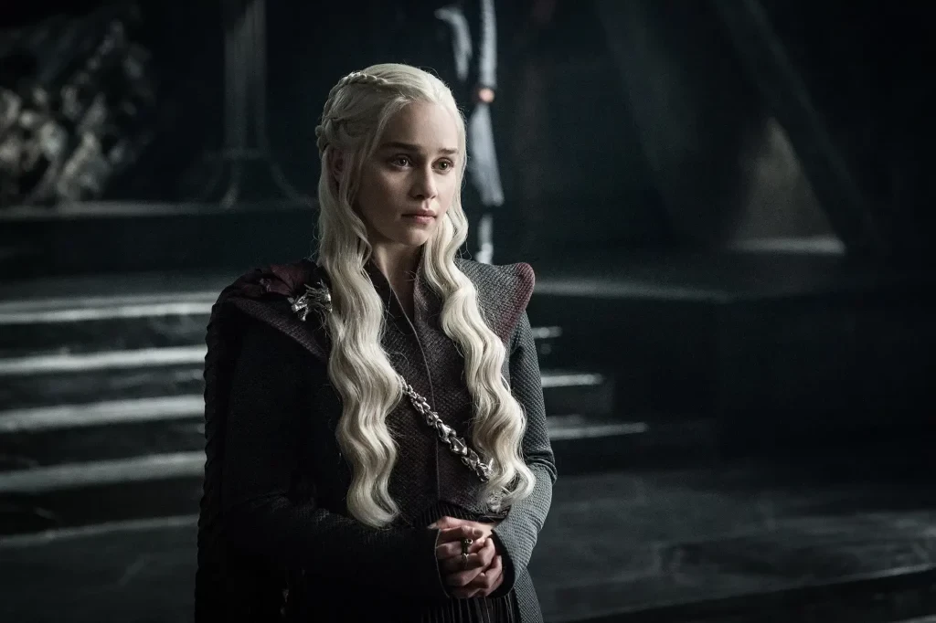 Emilia Clarke as Daenerys Targaryen in a still from Game of Thrones