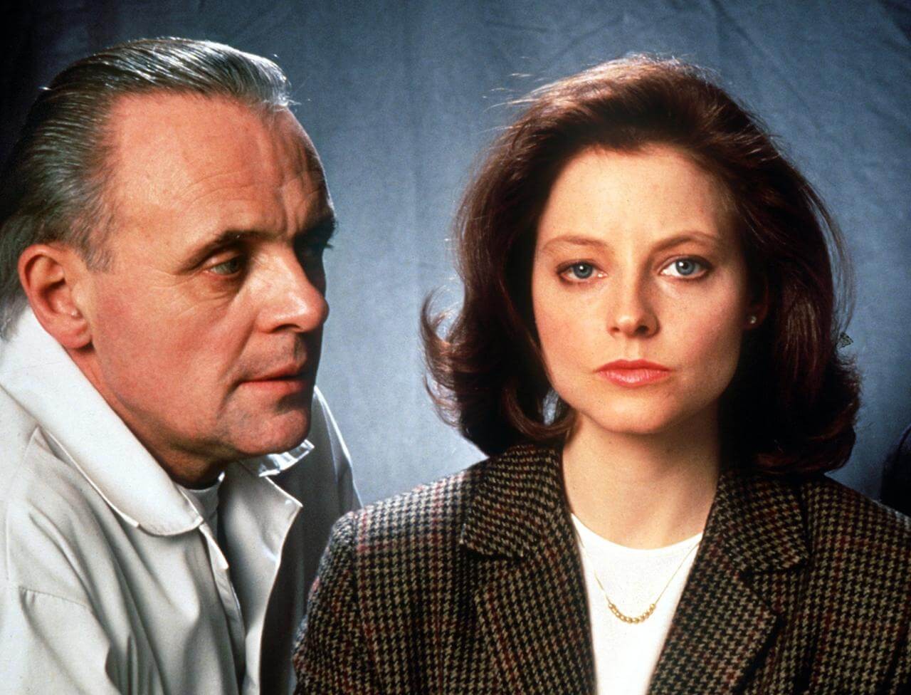 Jodie Foster and Anthony Hopkins in Silence of the Lambs (1991)