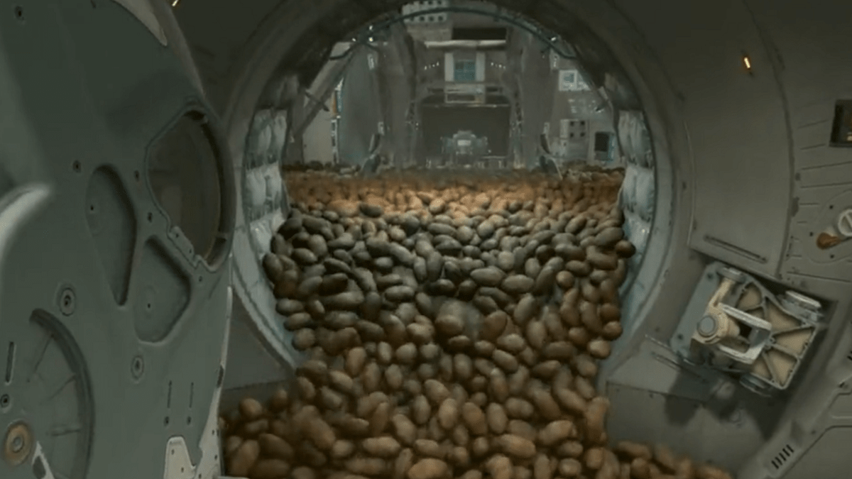 A Starfield gamers has released a video showing 20,000 potatoes spilling out of the cockpit of their ship. 
