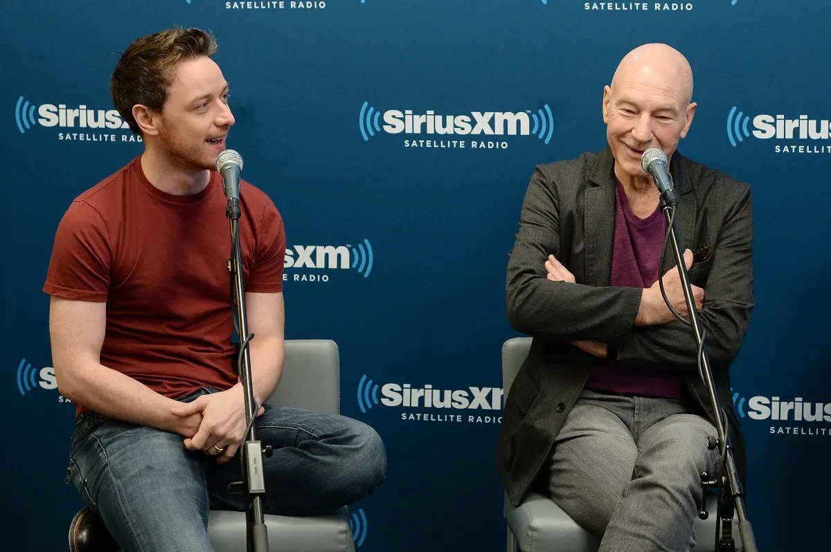 James McAvoy and Sir Patrick Stewart at an event