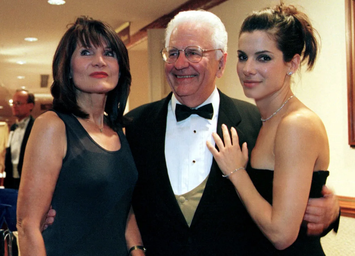 Actress Sandra Bullock with her parents