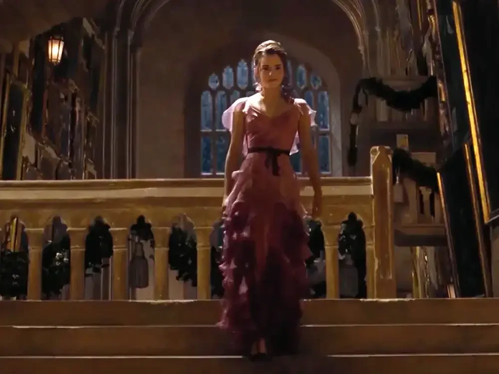 Hermione entering the Yule Ball