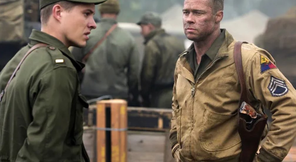 Brad Pitt and Logan Lerman in 'Fury’