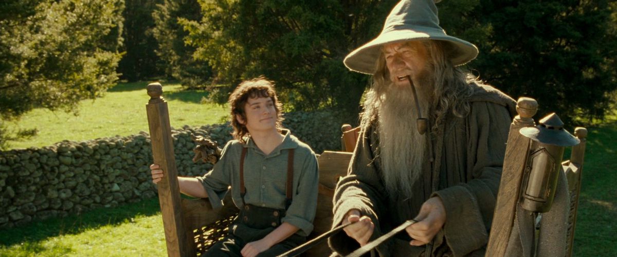 Ian McKellen and Elijah Wood in a still from The Fellowship of the Ring.