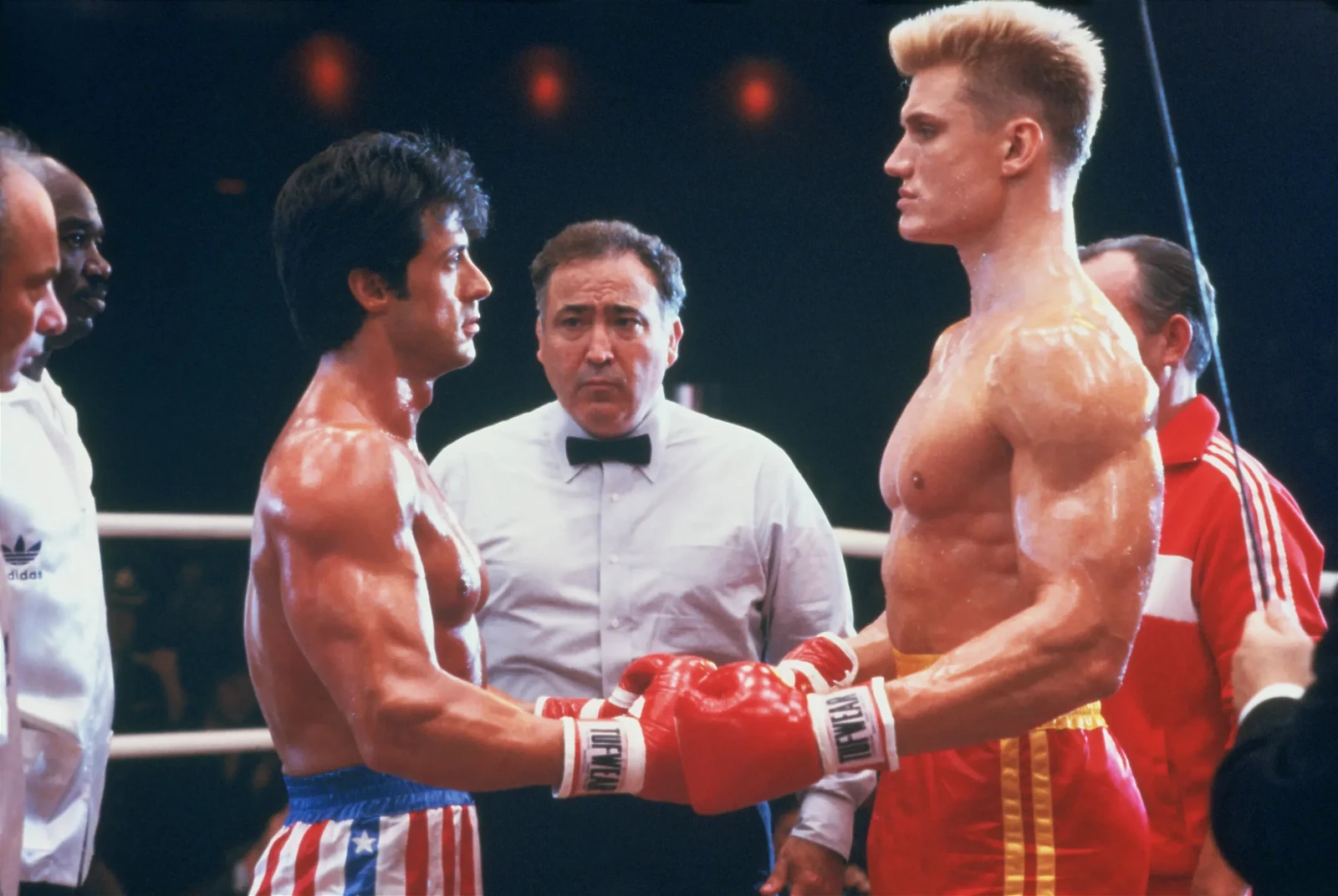 Sylvester Stallone and Dolph Lundgren from the movie Rocky