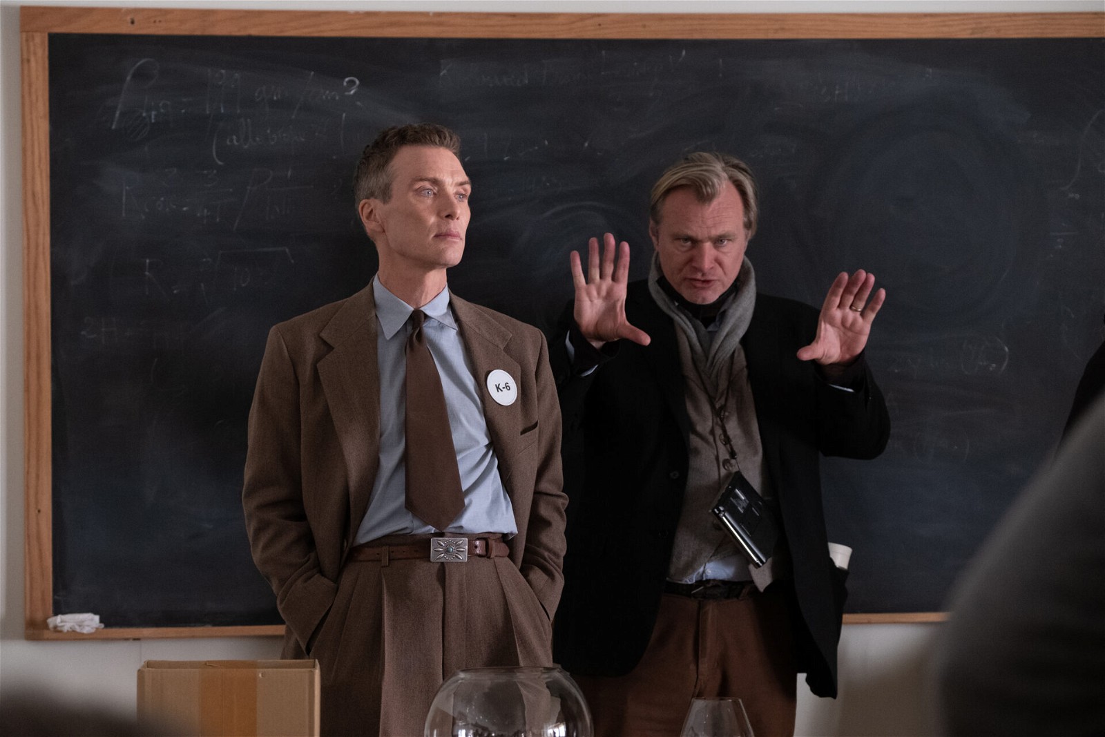 Christopher Nolan and Cillian Murphy shooting Oppenheimer