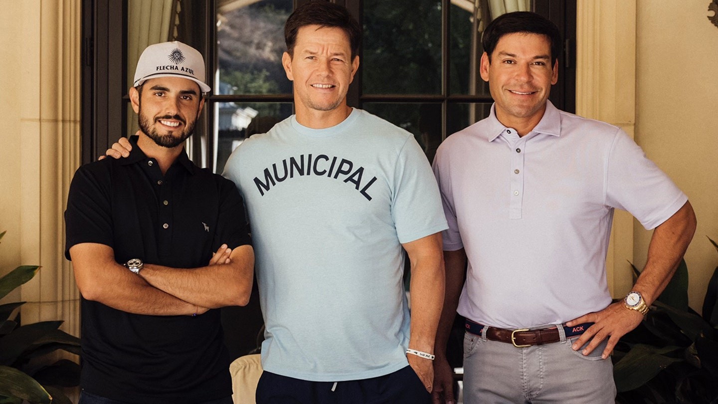Abraham Ancer, Mark Wahlberg, and Aron Marquez