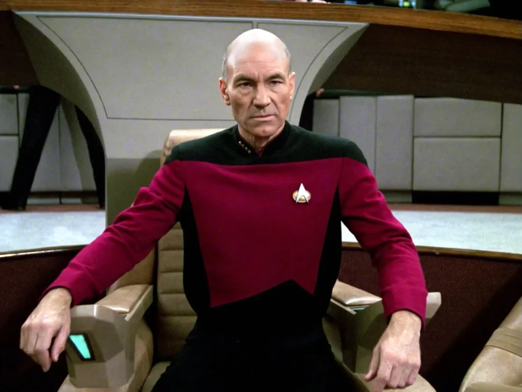 Patrick Stewart as Captain Picard in Star Trek: The Next Generation