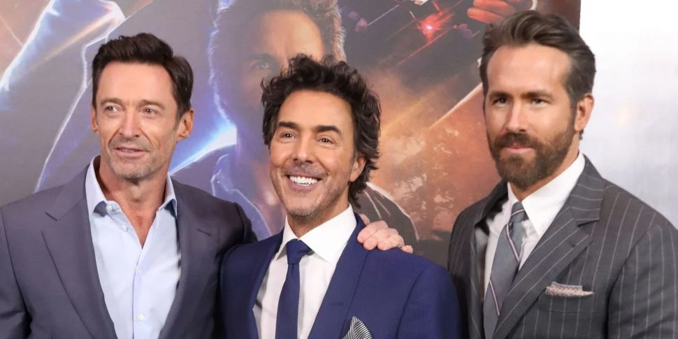 Shawn Levy with Ryan Reynolds and Hugh Jackman