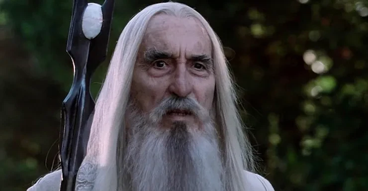 Christopher Lee as Saruman the White in Lord of the Rings